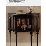 Elegant Multi-Layer Board Cabinet in Glass and Red Oak - Stylish Storage Solution for Modern Interiors fymj-4853