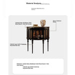 Elegant Multi-Layer Board Cabinet in Glass and Red Oak - Stylish Storage Solution for Modern Interiors fymj-4853