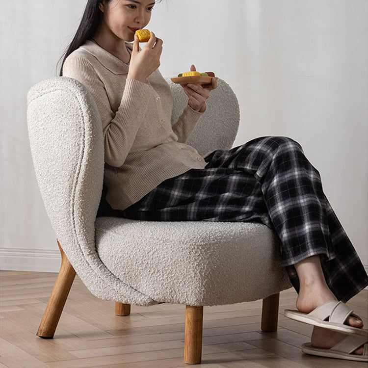 Elegant White Natural Wood Chair with Comfortable Foam and Polyester Cushioning fyx-823