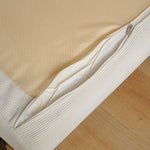 Elegant Off White Sofa with Cherry Wood Accents and Plush Corduroy Finish fyx-829