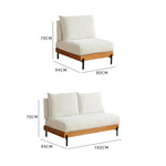 Elegant Off White Sofa with Cherry Wood Accents and Plush Corduroy Finish fyx-829