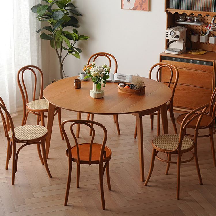 Exquisite Cherry Wood Table with Sleek Stainless Steel Accents fyx-832