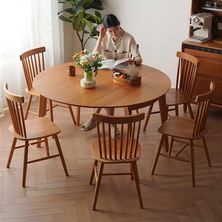 Exquisite Cherry Wood Table with Sleek Stainless Steel Accents fyx-832