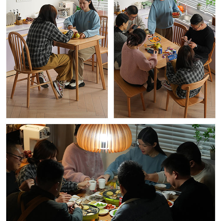 Elegant Oak & Cherry Wood Tables with Durable Stainless Steel and Metal Accents fyx-833