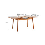 Elegant Natural Wood Table with Cherry Finish and Sleek Metal Accents fyx-835