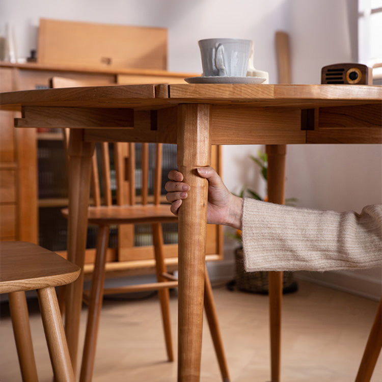 Natural Oak Wood and Cherry Wood Table - Elegant Wooden Furniture for Your Home fyx-836