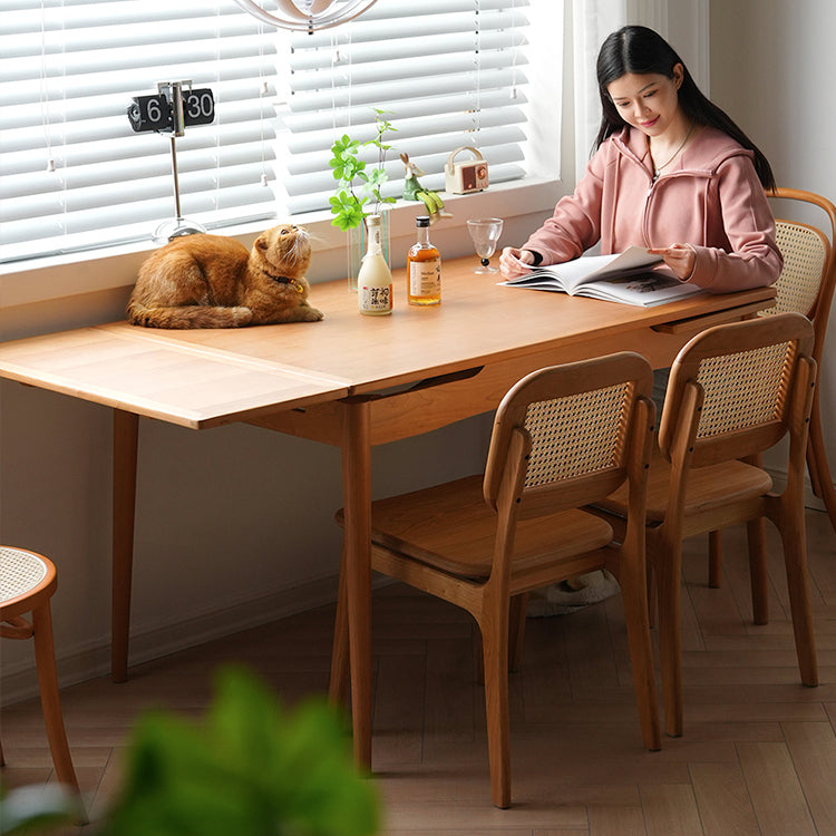 Natural Cherry Wood & Plywood Oak Wood Table - Elegant Wooden Furniture fyx-837