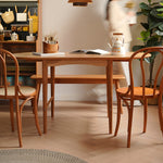 Elegant Cherry and Oak Wood Table with Steel Frame – Perfect for Modern Interiors fyx-840