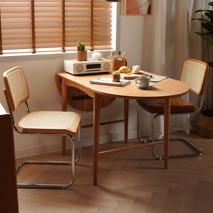 Elegant Cherry and Oak Wood Table with Steel Frame – Perfect for Modern Interiors fyx-840