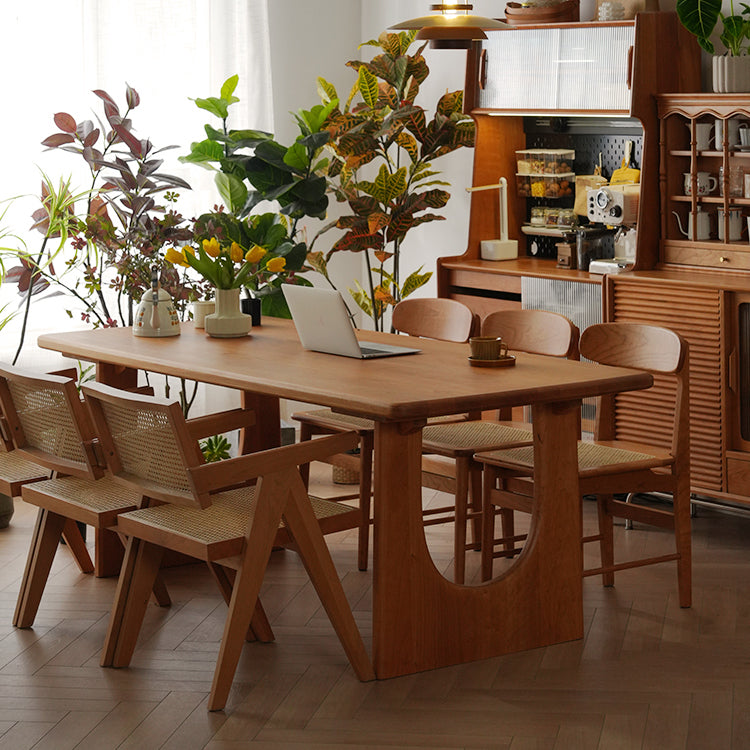 Stunning Solid Cherry Wood Stool in Natural Fraxinus Mandshurica Finish fyx-842