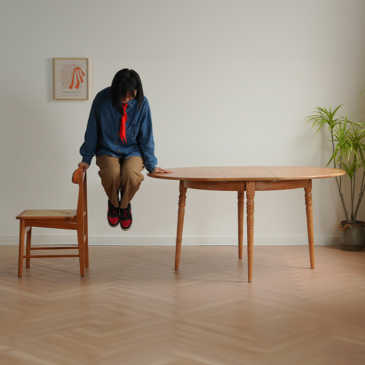 Elegant Natural Wood Table with Cherry Finish, Durable Plywood & Sleek Stainless Steel Accents fyx-843