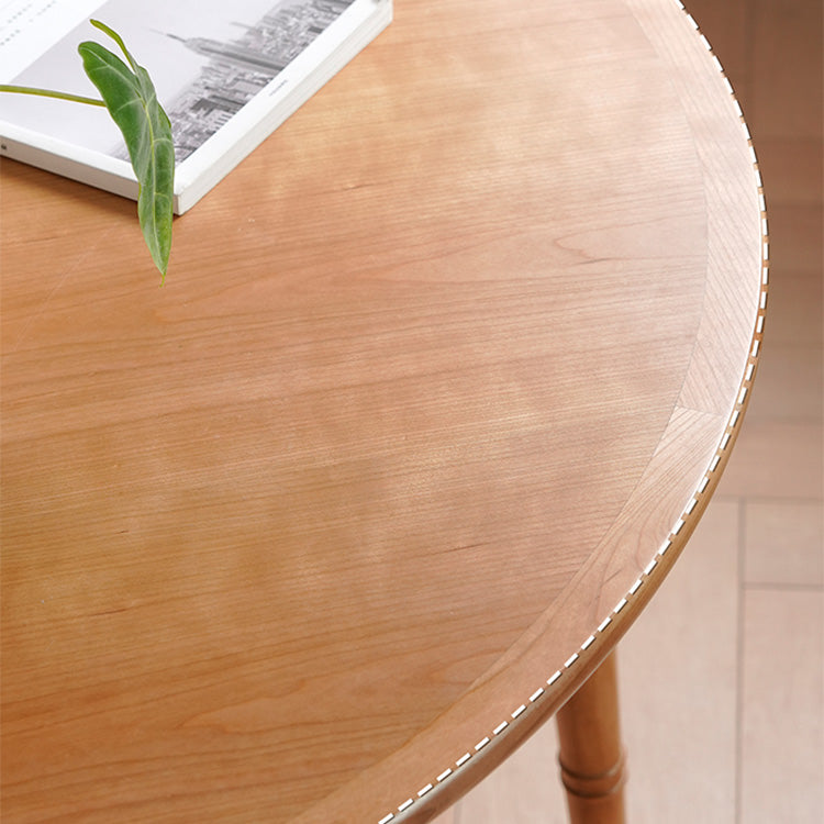 Elegant Natural Wood Table with Cherry Finish, Durable Plywood & Sleek Stainless Steel Accents fyx-843