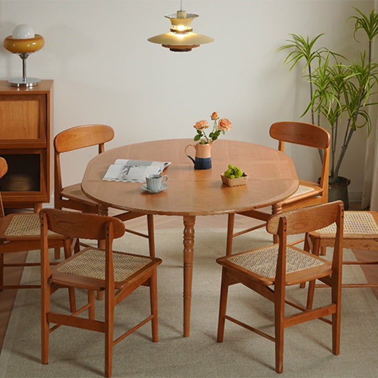 Elegant Natural Wood Table with Cherry Finish, Durable Plywood & Sleek Stainless Steel Accents fyx-843