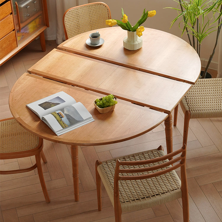 Elegant Natural Wood Table with Cherry Finish, Durable Plywood & Sleek Stainless Steel Accents fyx-843