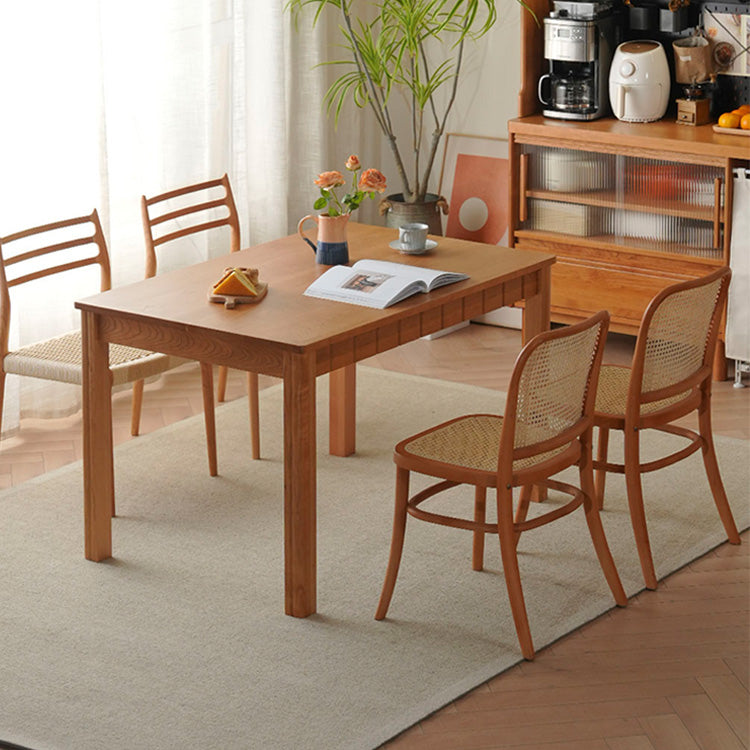 Natural Wood Table with Cherry Finish and Steel Accents - Elegant and Durable Design fyx-844