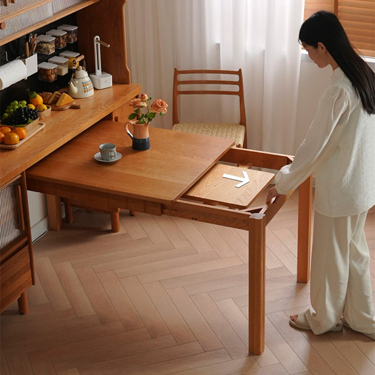 Natural Wood Table with Cherry Finish and Steel Accents - Elegant and Durable Design fyx-844