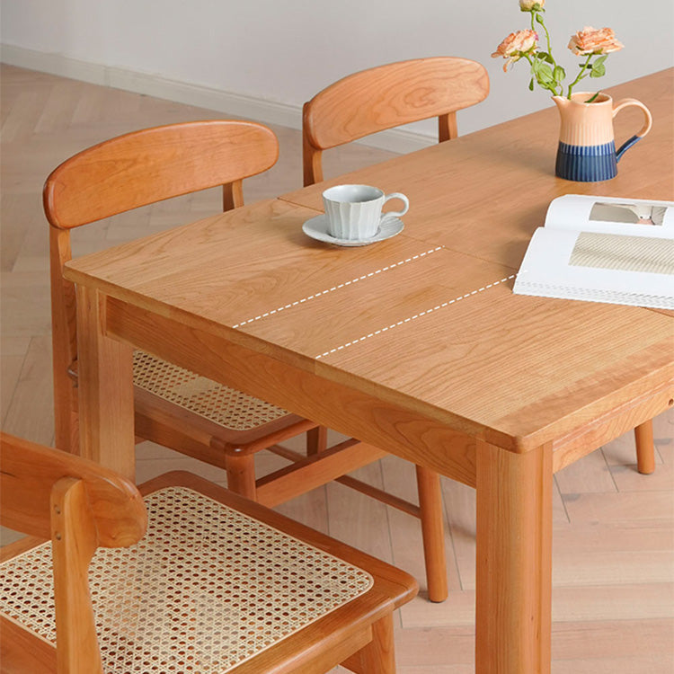 Natural Wood Table with Cherry Finish and Steel Accents - Elegant and Durable Design fyx-844