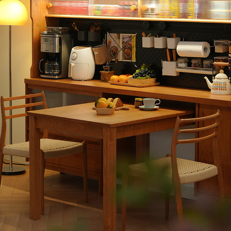 Natural Wood Table with Cherry Finish and Steel Accents - Elegant and Durable Design fyx-844