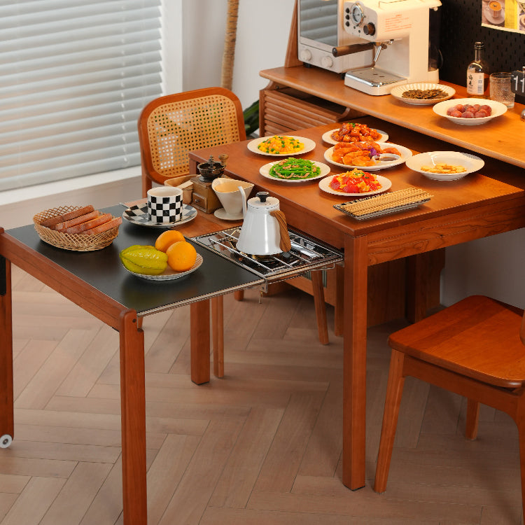 Stunning Natural Wood Table with Elegant Cherry Wood and Durable Acrylic Finish fyx-848