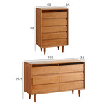 Cherry Wood Cabinet with Natural Finish and Glass Doors fyx-853