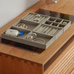 Elegant Cherry Wood Cabinet with Tempered Glass Doors fyx-854