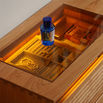 Elegant Cherry Wood Cabinet with Tempered Glass Doors fyx-854