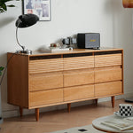 Elegant Cherry Wood Cabinet with Tempered Glass Doors fyx-854