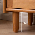 Elegant Cherry Wood Cabinet with Tempered Glass and Copper Accents fyx-861