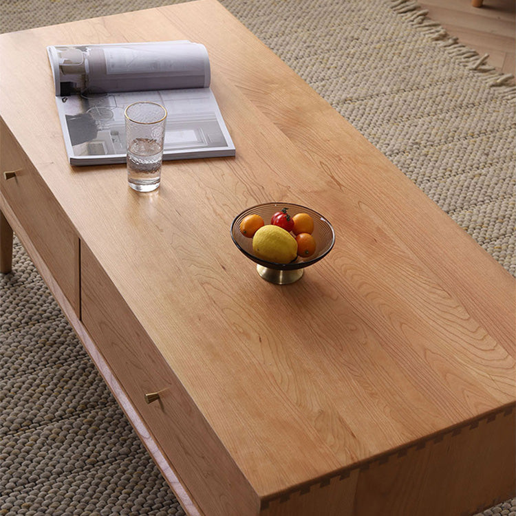 Elegant Natural Wood Tea Table in Oak, Paulownia, and Copper Cherry Finishes fyx-866