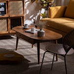 Natural Wood Tea Table - Oak, Paulownia, Copper Cherry Wood Design fyx-867