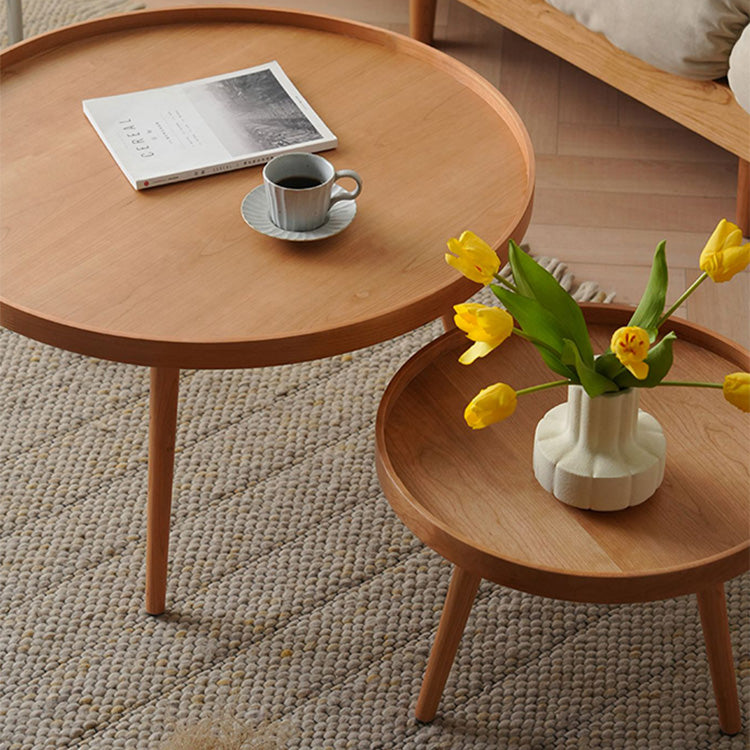 Elegant Cherry Wood Tea Table - Premium Plywood Construction fyx-868