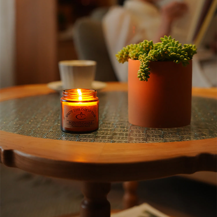 Elegant Cherry Wood & Glass Tea Table with Rattan Accents - Perfect for Any Room fyx-876