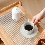 Stylish Cherry Wood Tea Table with Tempered Glass Top – Elegant Natural Finish fyx-878