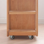 Stylish Cherry Wood Tea Table with Tempered Glass Top – Elegant Natural Finish fyx-878