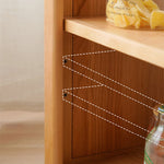 Stylish Cherry Wood Tea Table with Tempered Glass Top – Elegant Natural Finish fyx-878