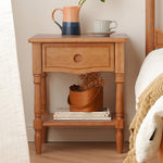 Stunning Cherry Wood Bedside Cupboard - Natural Finish Nightstand fyx-879