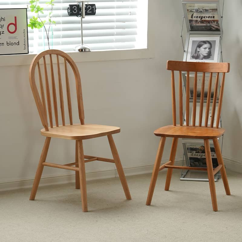 Elegant Natural Wood Chair in Cherry or Oak with Plush Cushioning and Durable Upholstery fyx-884