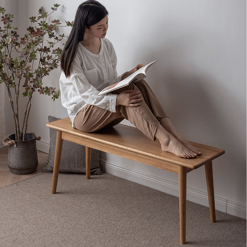 Elegant Oak and Cherry Wood Stool - Natural Finish for Timeless Style fyx-885