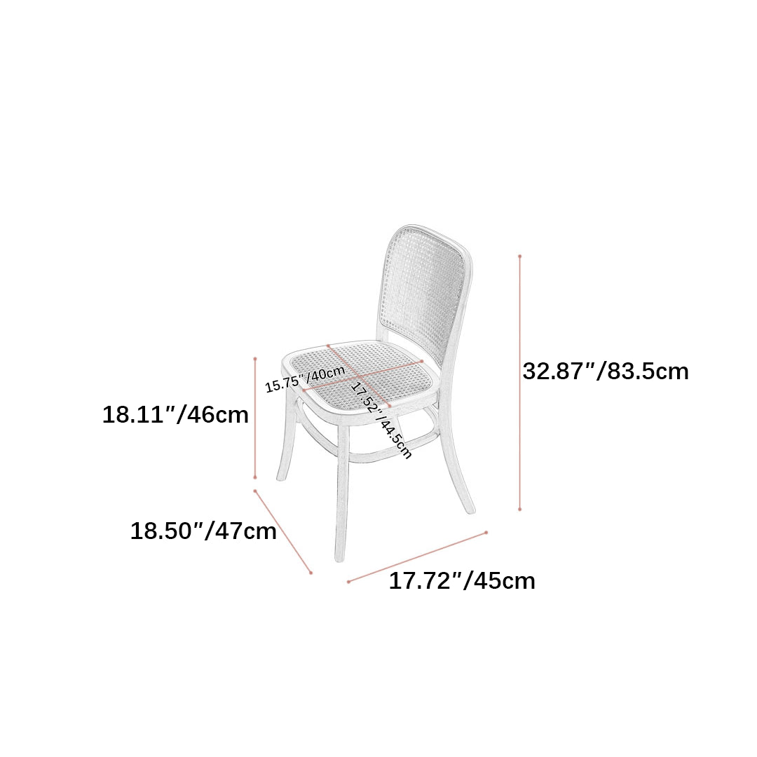 Modern Beech Wood Chair with Rattan Seat - Natural Finish fyx-889