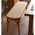 Elegant Light Brown Beech and Rattan Stool - Stylish and Durable Seating Solution fyx-890