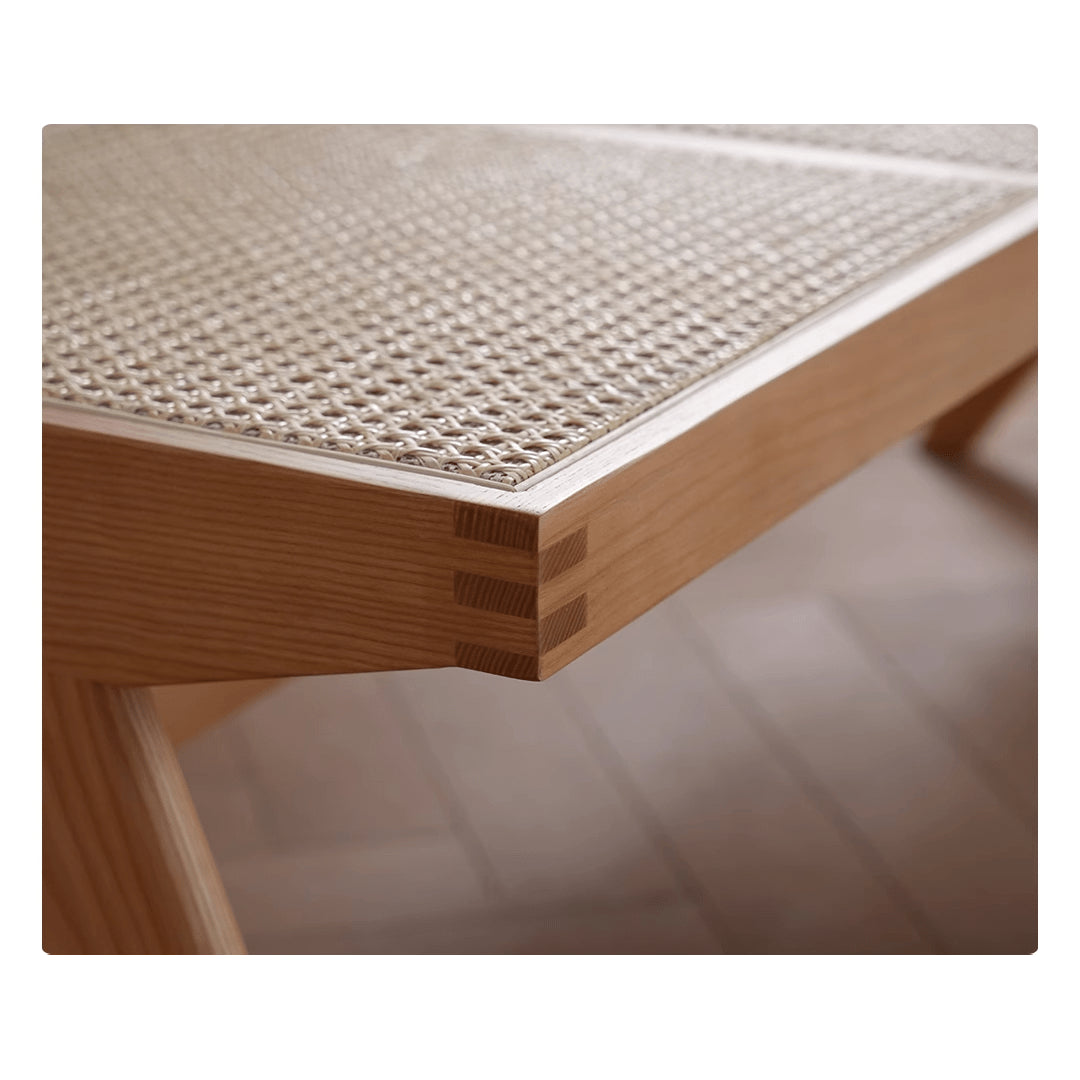 Elegant Natural Wood and Rattan Stool – Ash, Cherry, and Oak Variants Available fyx-892