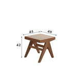 Elegant Natural Wood and Rattan Stool – Ash, Cherry, and Oak Variants Available fyx-892