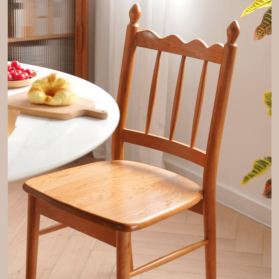 Elegant Natural Wood Chair in Rich Cherry Finish fyx-895