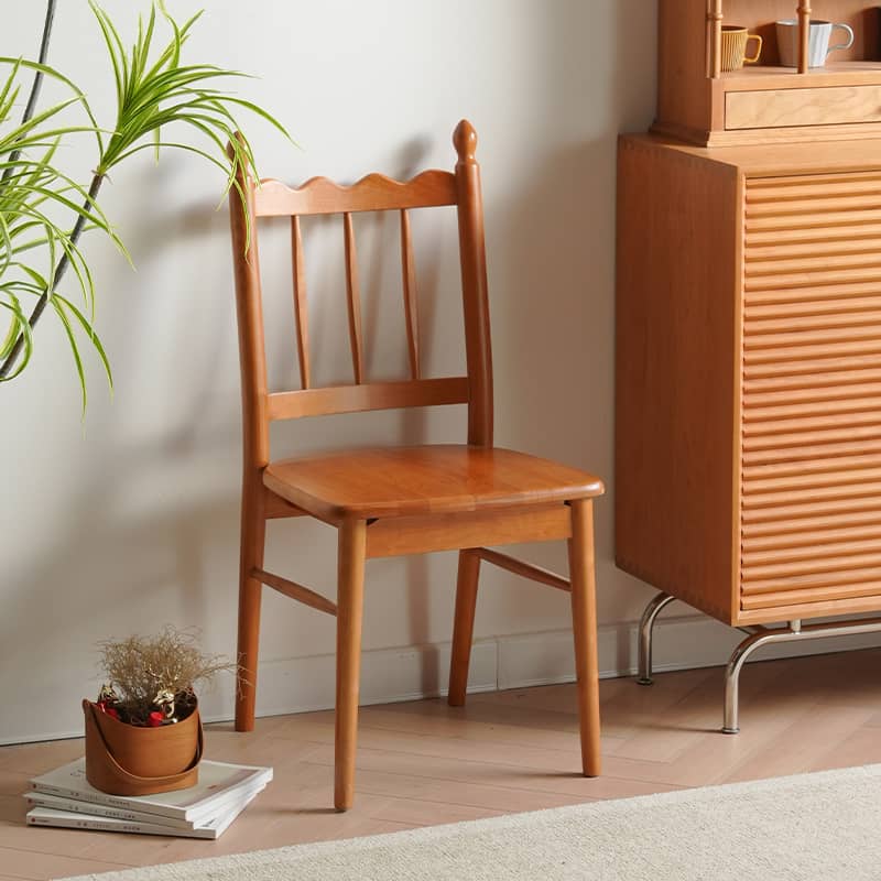Elegant Natural Wood Chair in Rich Cherry Finish fyx-895