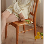 Elegant Natural Wood Chair in Rich Cherry Finish fyx-895