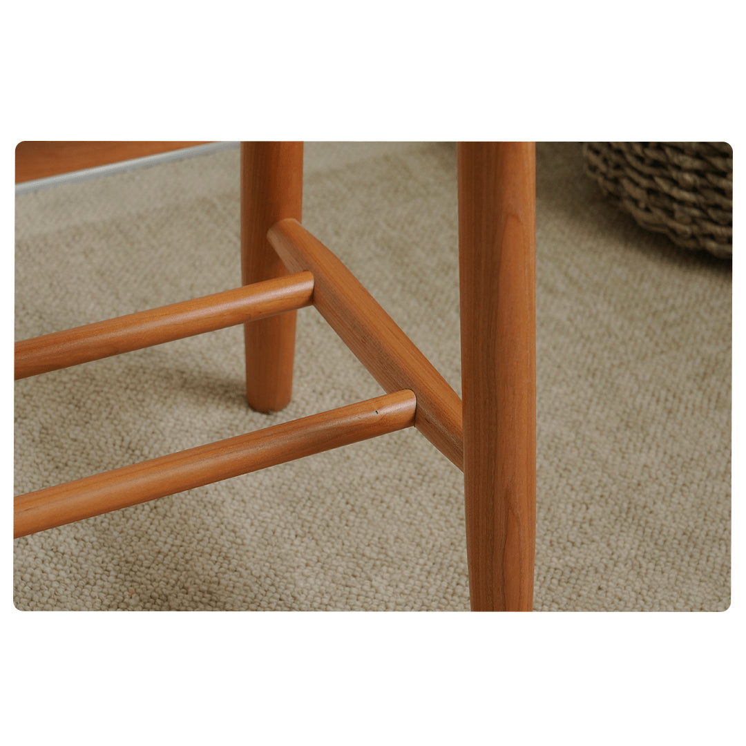 Elegant Cherry & Oak Wood Stool with Durable Kraft Paper Details fyx-896