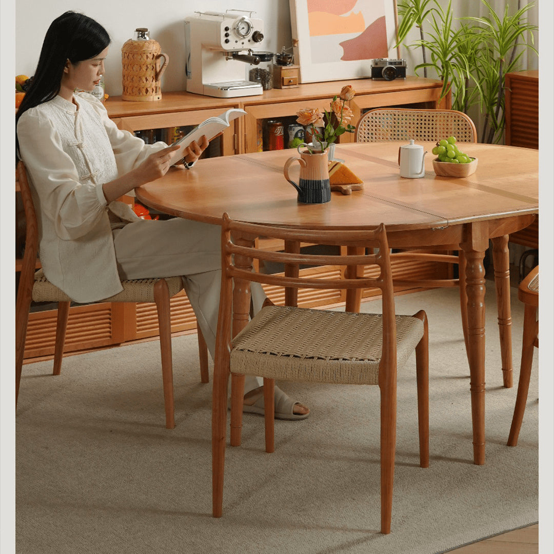 Natural Cherry Wood Chair, Kraft Paper Accent - Elegant & Durable Furniture fyx-897