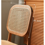 Elegant Cherry Wood and Rattan Chair - Natural Finish fyx-898