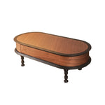 Stylish Ash Wood Coffee Table with Storage - Modern Oval Design for Living Room fzgf-3102