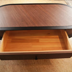 Stylish Ash Wood Coffee Table with Storage - Modern Oval Design for Living Room fzgf-3102